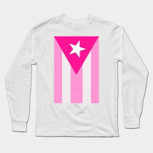 Pink Puerto Rico Flag Long Sleeve T-Shirt